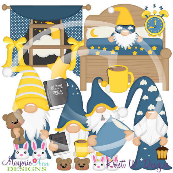 Goodnight Gnomie SVG Cutting Files/Paper Piecing +Clipart - Click Image to Close